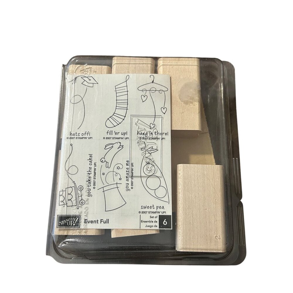 Stampin Up! Sweet Pea Rubber Stamp Set With 6 Designs For Crafting & Scrapbookin
